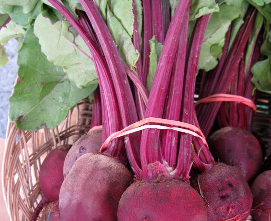 bunch of beets in basket